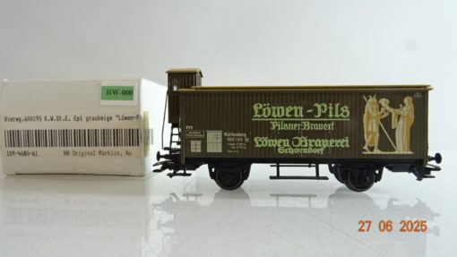 Märklin H0 Bierwagen 600195 mit Bremserhaus Löwen-Pils Württemberg in OVP PR8779