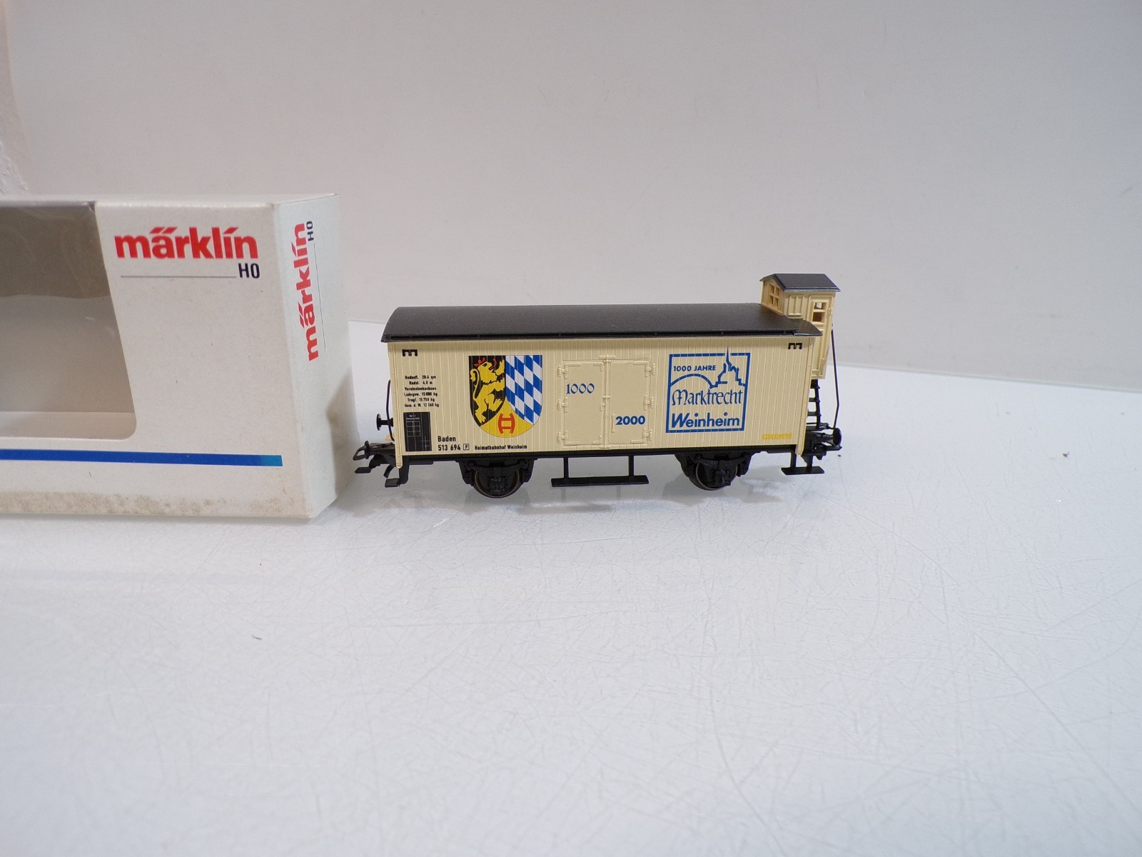 Märklin H0 Güterwagen 1000 Jahre Marktrecht mit Bremserhaus der DB in OVP HS169