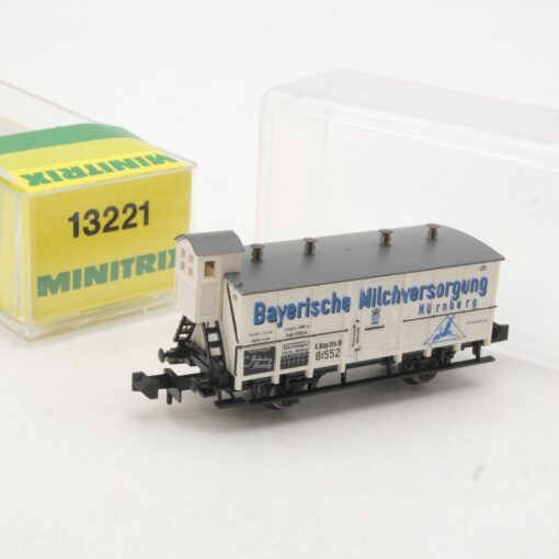 Minitrix N 13221 Kühlwagen Bayerische Milchversorgung in OVP RR2986
