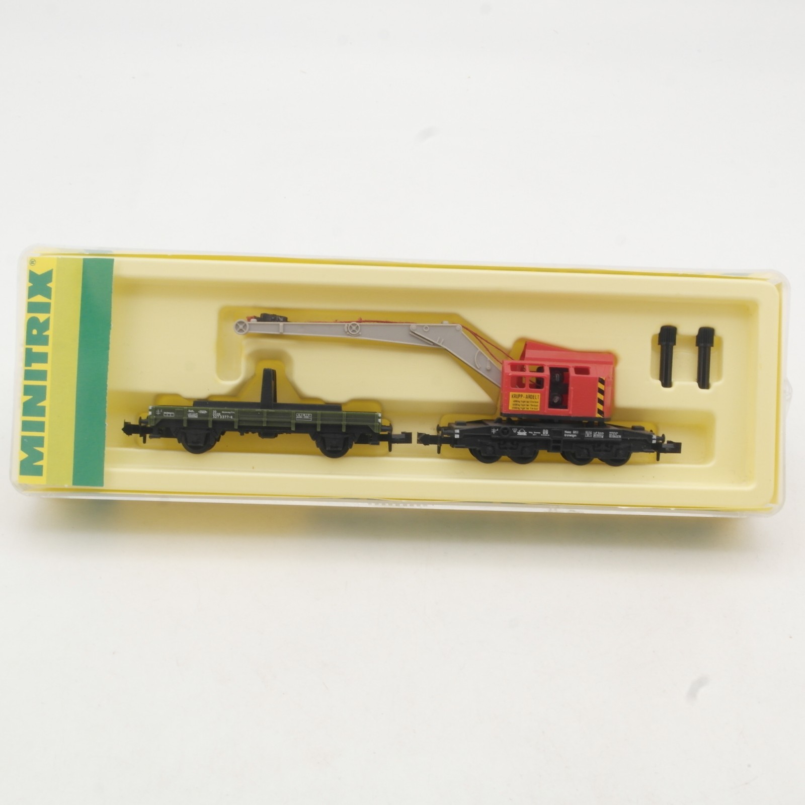 Minitrix N 13590 Kranwagen Krupp-Ardelt mit Schutzwagen in OVP RR5698