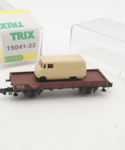 Minitrix N 15041-33 Niederbordwagen mit Ladung der DB in OVP RR5726