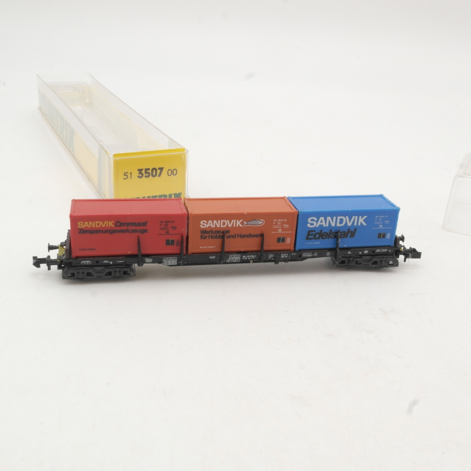Minitrix N 51 3507 00 Containerwagen mit 3 Container in OVP RR4386 – Bild 3