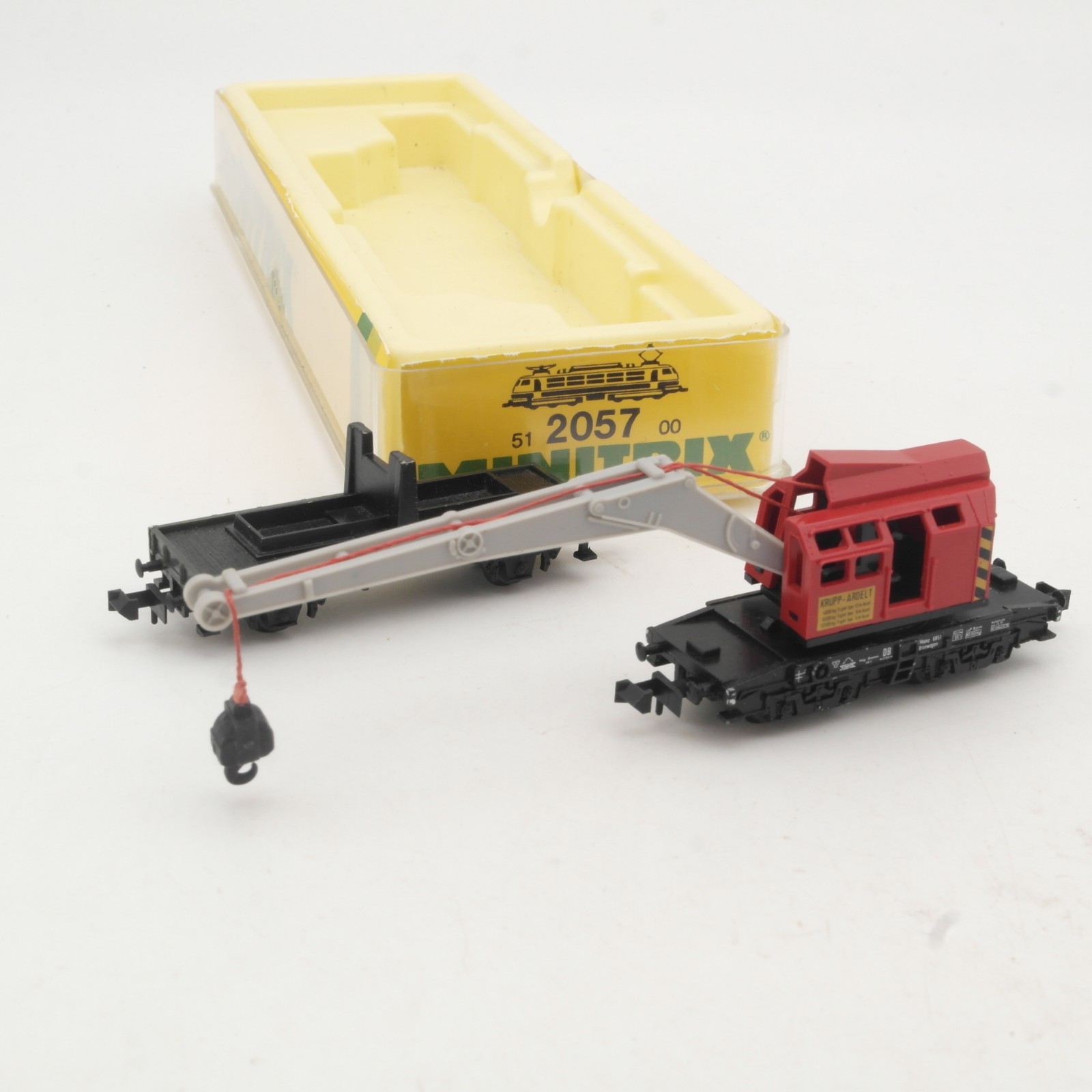 Minitrix N Kranwagen Krupp Ardelt mit Schutzwagen der DB in EVP RR4376