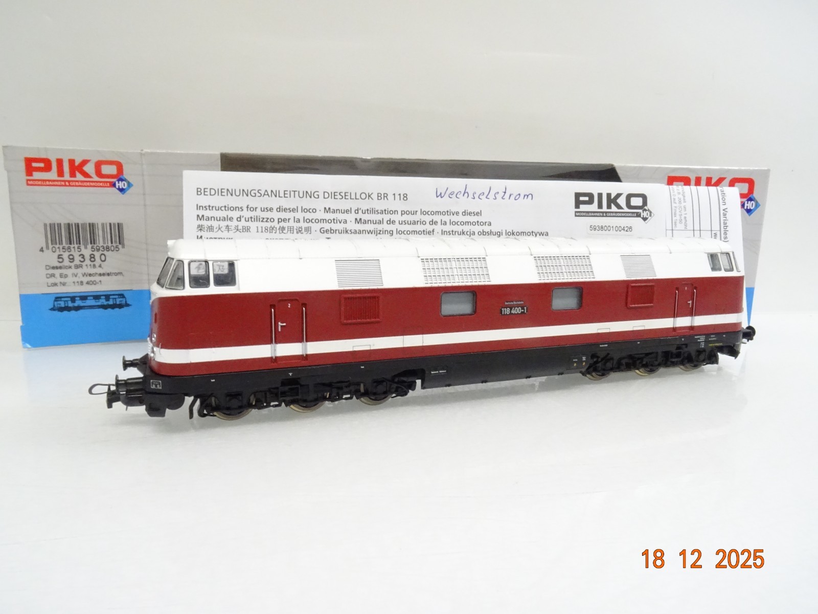 Piko H0 59380 Expert AC E-Lok BR 118 400-1 der DR Digital in OVP JL5209