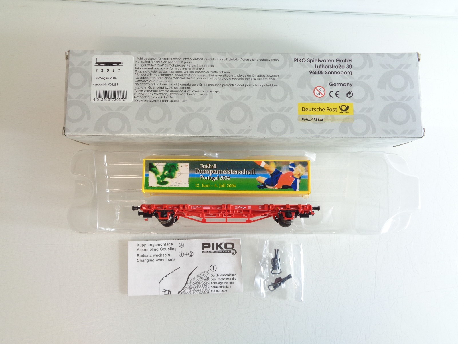 Piko H0 72027 Containertragwagen mit Container der DB in OVP BH795