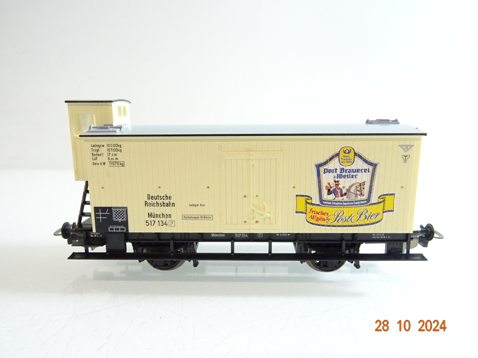 Piko H0 95491 Kühlwagen Post Brauerei Weiler der DRG in OVP PR3526 – Bild 3