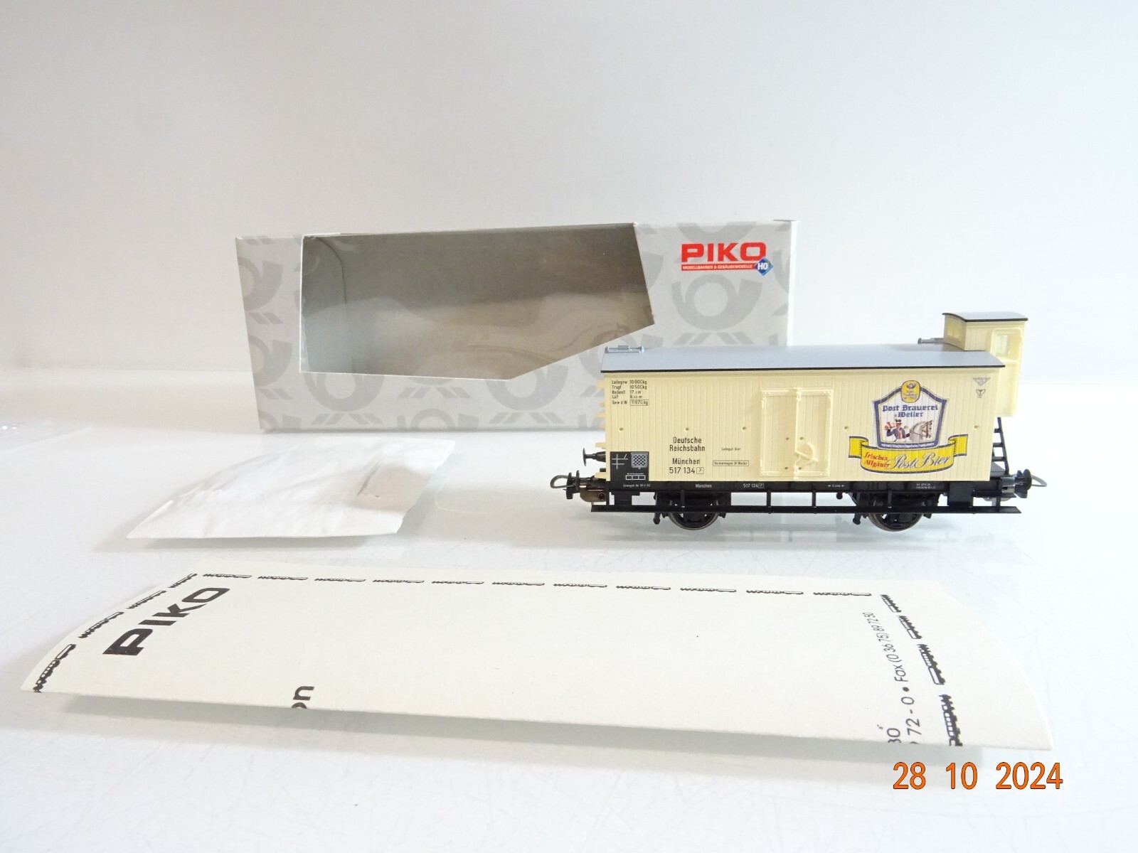 Piko H0 95491 Kühlwagen Post Brauerei Weiler der DRG in OVP PR3526