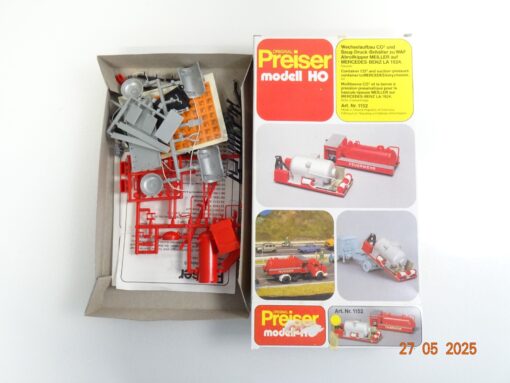 Preiser H0 Bausatz 1152 Wechselaufbau und Saugdruckbehälter in OVP RR1312