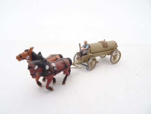 Preiser H0 Pferdegespann mit Jauchewagen + Fahrer RR1692 o.