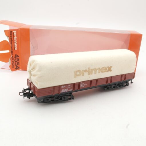 Primex H0 4554 Niederbordwagen mit Plane in OVP RR1494