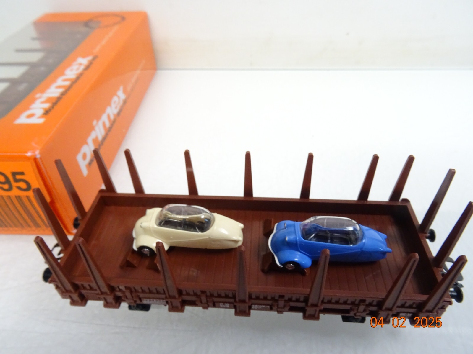 Primex Märklin H0 4595 Rungenwagen mit 2 Isetta der DB in OVP PR5762 – Bild 3