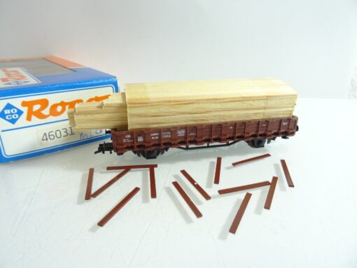 Roco H0 46031 Rungenwagen mit Ladung der DB in OVP RR759 – Bild 5