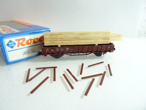 Roco H0 46031 Rungenwagen mit Ladung der DB in OVP RR759