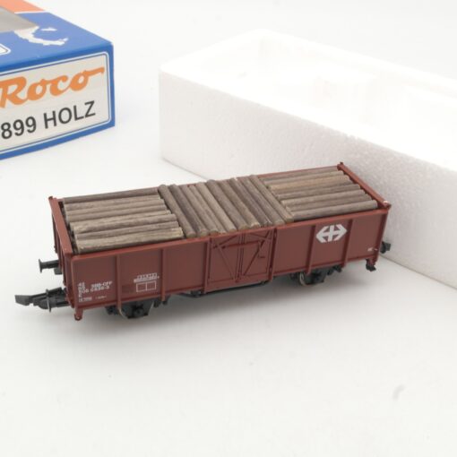 Roco H0 46899 Hochbordwagen mit Ladung Holz der SBB in OVP RR1348 – Bild 3