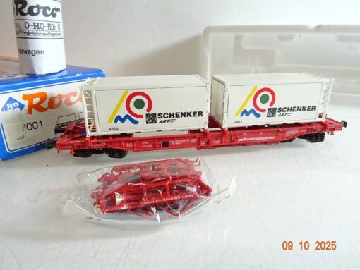 Roco H0 47001 Taschenwagen mit Containern Schenker Kombiwaggon in OVP RR3822