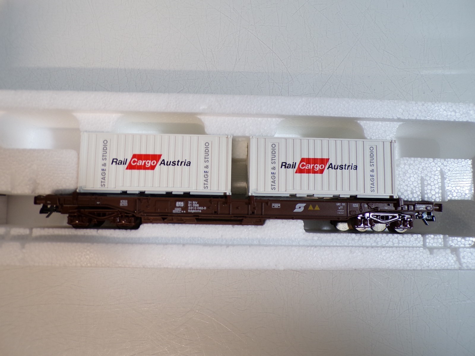 Roco H0 47003 AC Containertragwagen 2 Container der ÖBB in OVP BH1845 – Bild 3