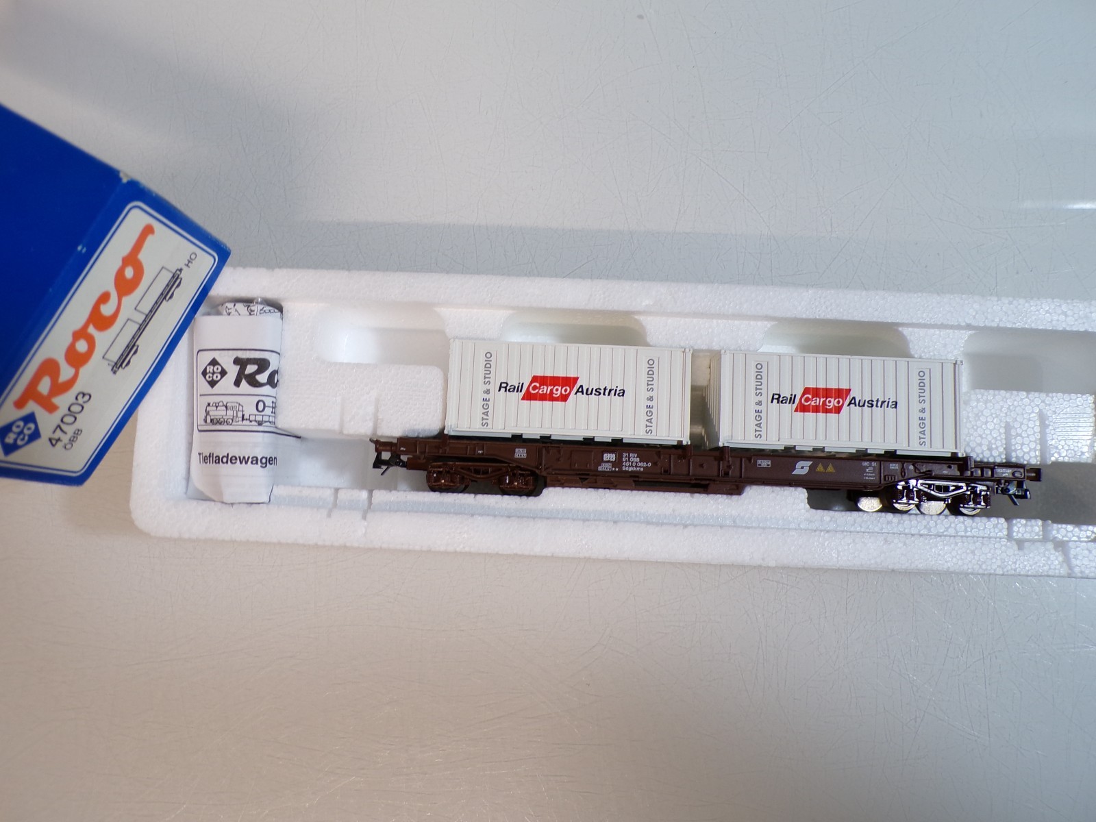 Roco H0 47003 AC Containertragwagen 2 Container der ÖBB in OVP BH1845
