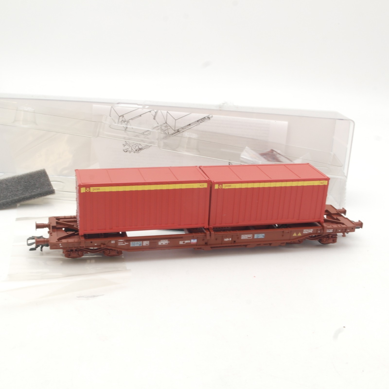 Roco H0 76753 Tragwagen mit 2 Container der SJ in OVP RR5505