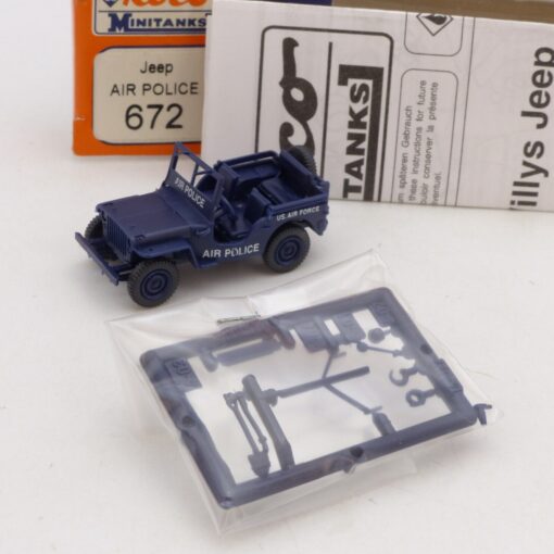 Roco Minitanks H0 1:87 Nr.: 672 Willys Jeep Air Police, in OVP EX1939