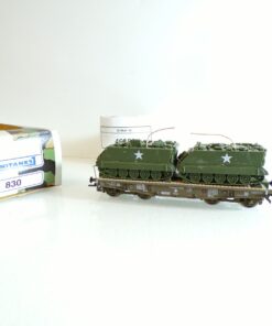 Roco Minitanks H0 830 Schwertransportwagen mit 2 Panzer der DB in OVP BH1105