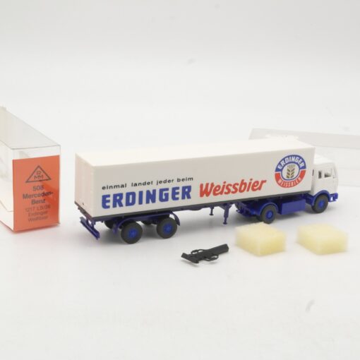 Roskopf 1:87 508 Mercedes Benz 1217 Sattelzug Erdinger Weissbier in OVP RR1117 – Bild 3