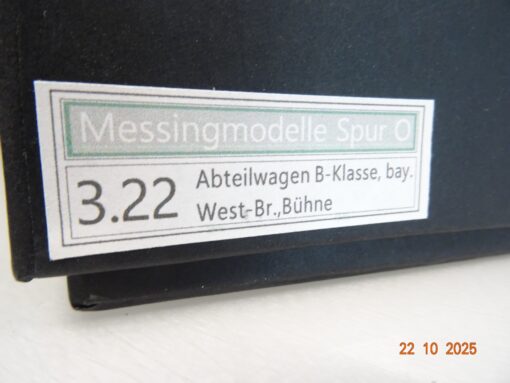 SMT Spur 0 3.22 Abteilwagen b-Klasse K.Bay.Sts.B. Messingmodell in OVP JL3774 – Bild 8