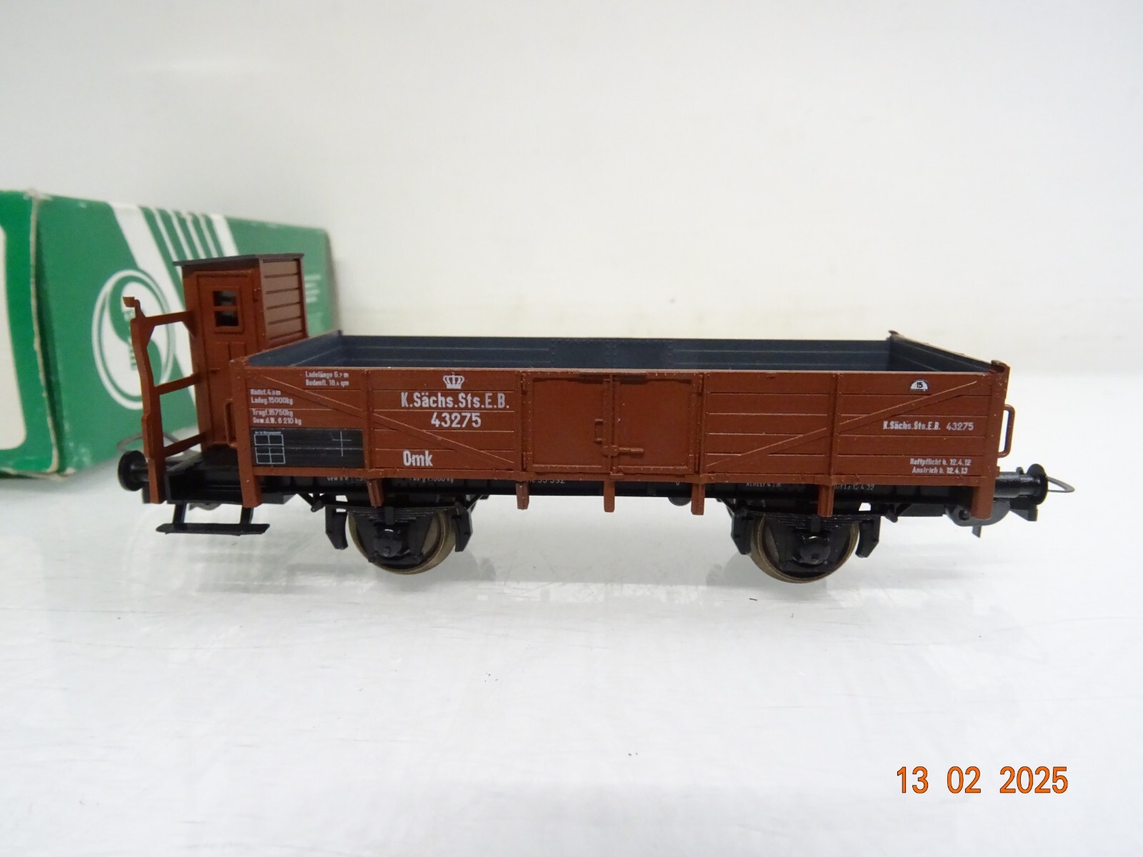 Sachsenmodelle H0 16003 Niederbordwagen der K.Sächs.Sts.E.B. in OVP PR5909 – Bild 3