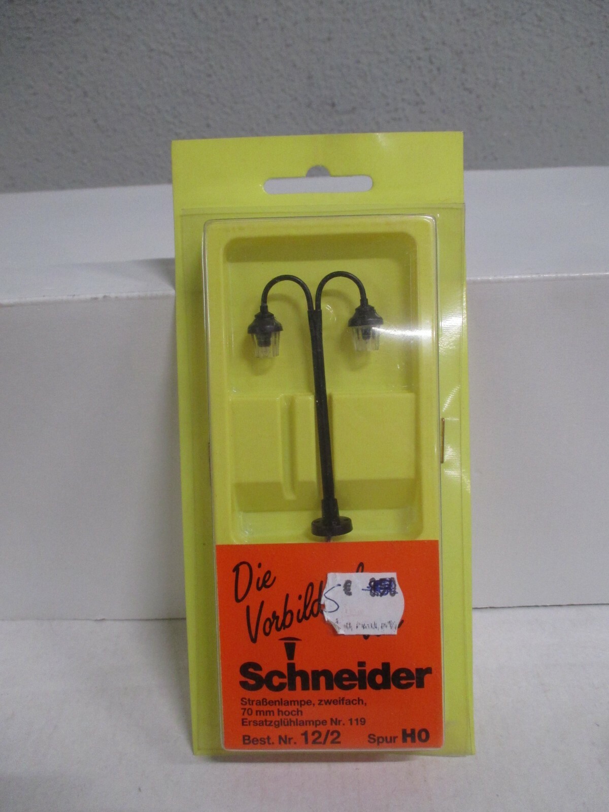 Schneider H0 12/2 Straßenlampe, zweifach 70 mm hoch m.OVP WZ6088