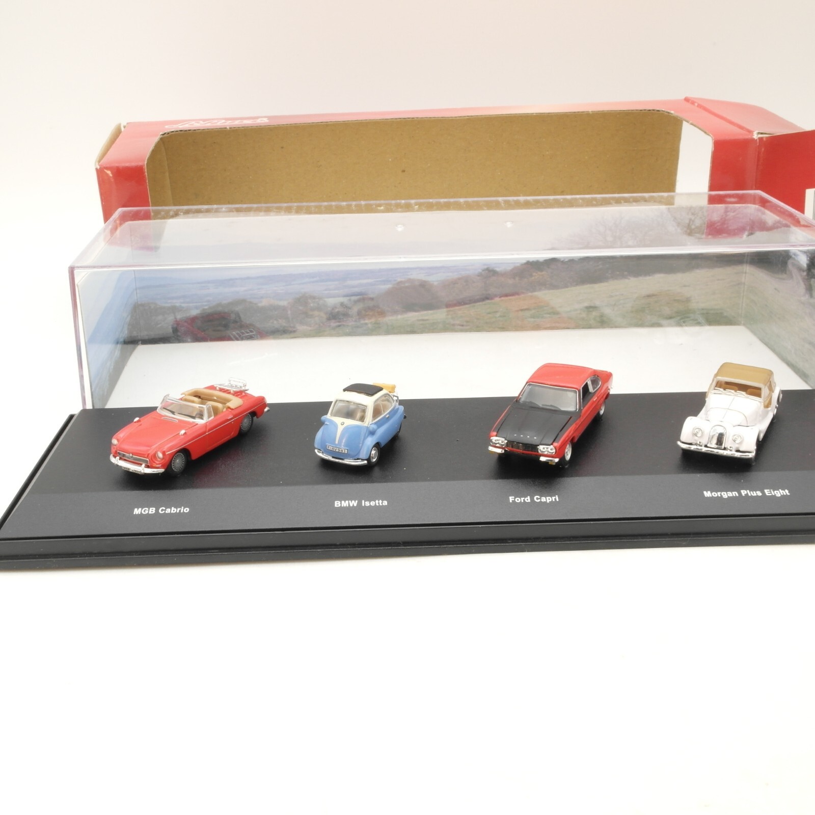 Schuco 1:72 363339 PKW Set MGB / BMW / Ford / Morgan 4 Fahrzeuge in OVP RG9028