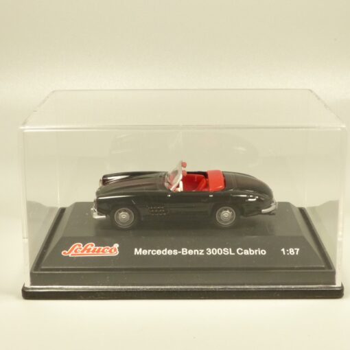 Schuco 1:87 25027 Mercedes Benz 300SL Cabrio schwarz in PC-Box EX5997