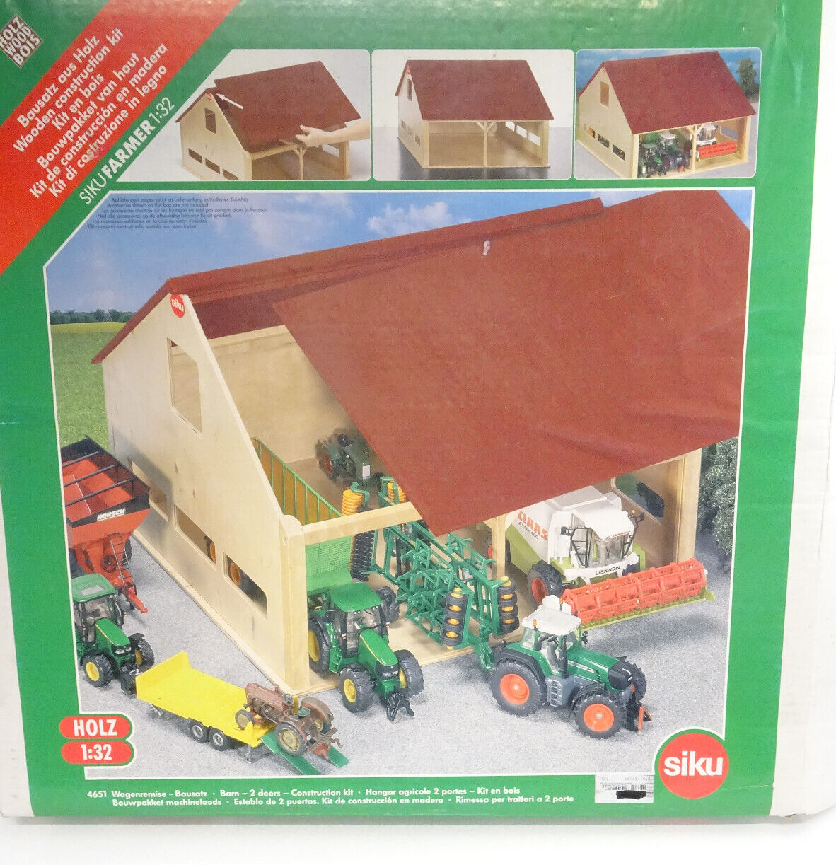 Siki 1:32 4651 Bausatz Holz Wagenremise neuwertig in OVP LE4271