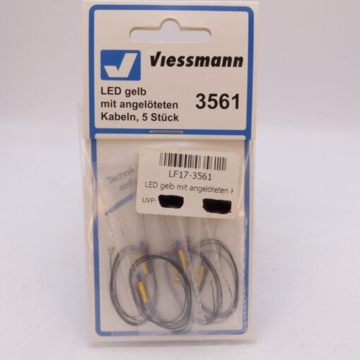 Viessmann Nr.: 3561 LED-Set gelb mit angelöteten Kabeln, 5 Stück, in OVP EB9973