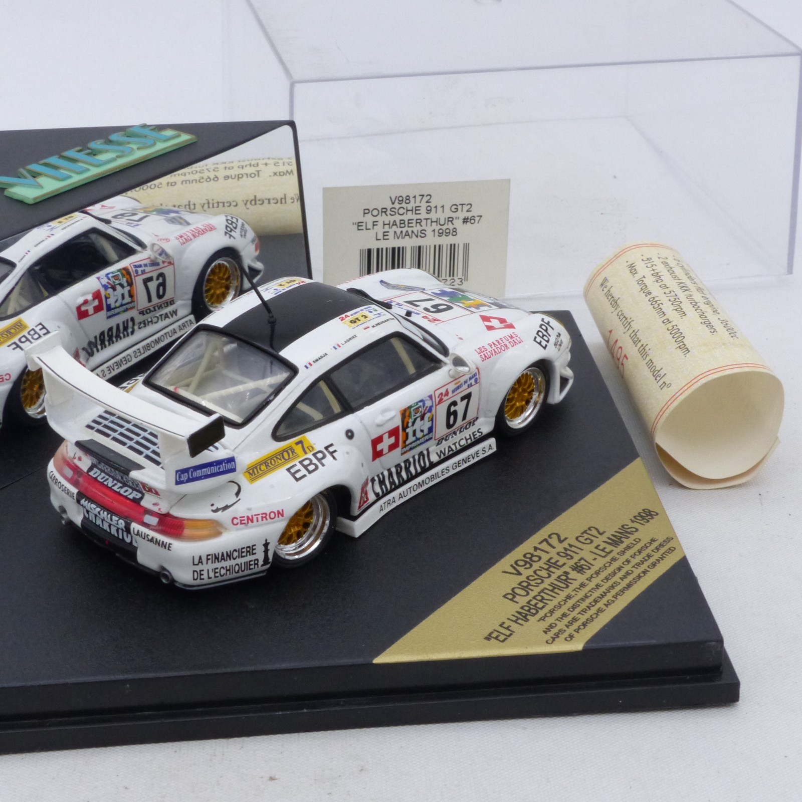 Vitesse 1:43 V98172 Porsche 911 GT2 Elf Haberthur #67 Le Manns 1998 OVP EX7960 – Bild 3