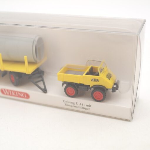 Wiking 1:87 039205 Unimog U411 mit Rungenanhänger neuwertig in OVP RG8281 – Bild 4