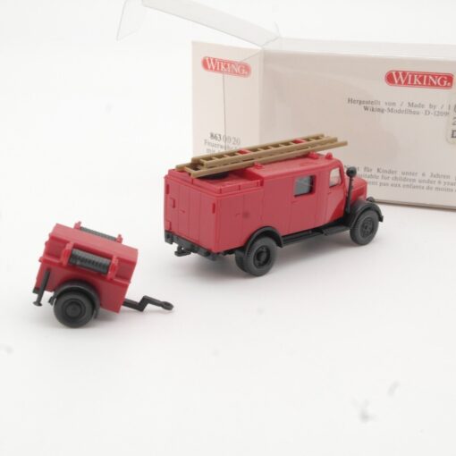 Wiking 1:87 863 00 20 Opel Blitz Löschfahrzeug mit Anhänger in OVP QR4586 – Bild 3