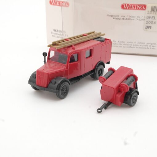 Wiking 1:87 863 00 20 Opel Blitz Löschfahrzeug mit Anhänger in OVP QR4586