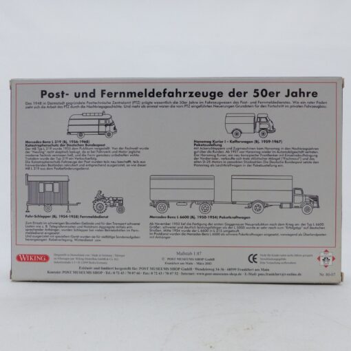 Wiking 1:87 PMS 80-07 Post- und Fernmeldefahrzeuge der 50er Jahre in OVP EX6675 – Bild 3