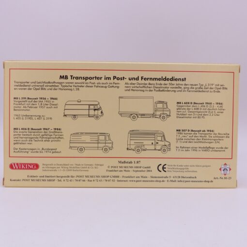 Wiking 1:87 PMS 81-23 MB Transporter im Post und Fernmeldedienst in OVP EX6467 – Bild 3