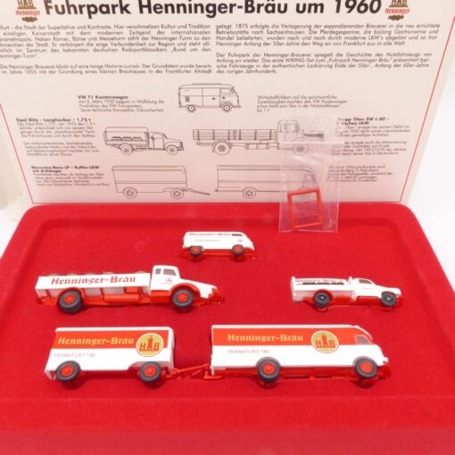 Wiking 1:87 Set PMS 81-24 Fuhrpark Henninger Bräu um 1960 in OVP EX6733 – Bild 4