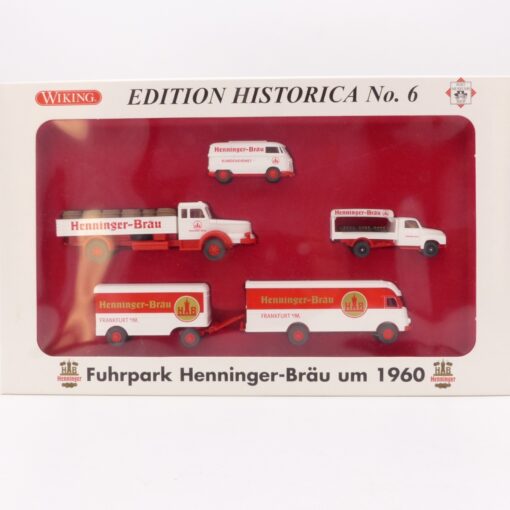 Wiking 1:87 Set PMS 81-24 Fuhrpark Henninger Bräu um 1960 in OVP EX6733