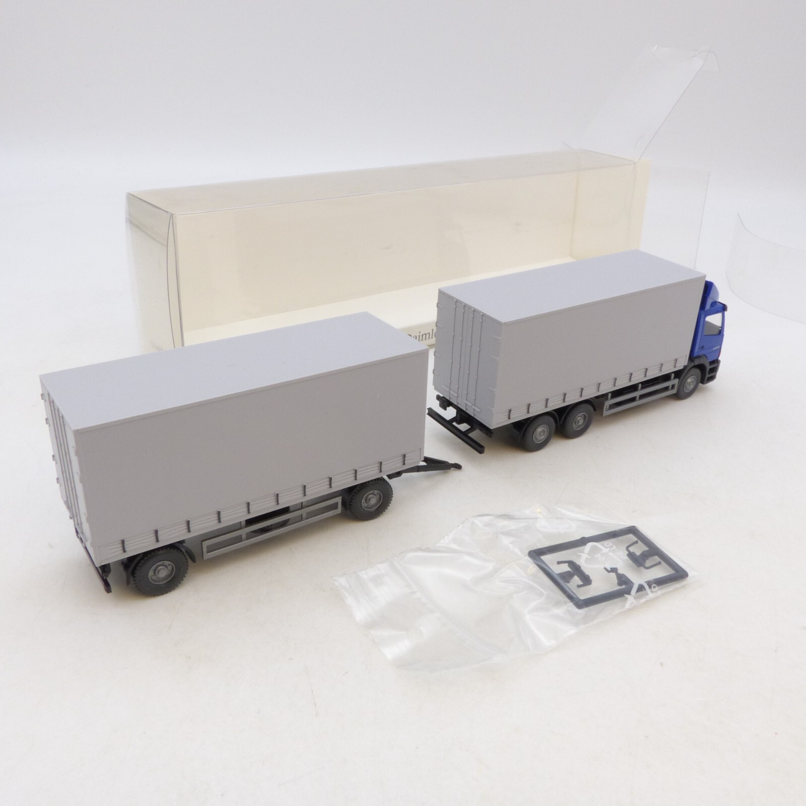 Wiking 1:87 Werbemodell MB Gardienenplanen Hängerzug neutral in OVP RG4031 – Bild 3