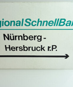 Zuglaufschild RegionalSchnellBahn Nürnberg -Hersbruck einseitig s.Foto AR8207 o.