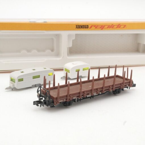 Arnold N 4472 Rungenwagen mit Wiking Wohnwagen in OVP QR9981 – Bild 3