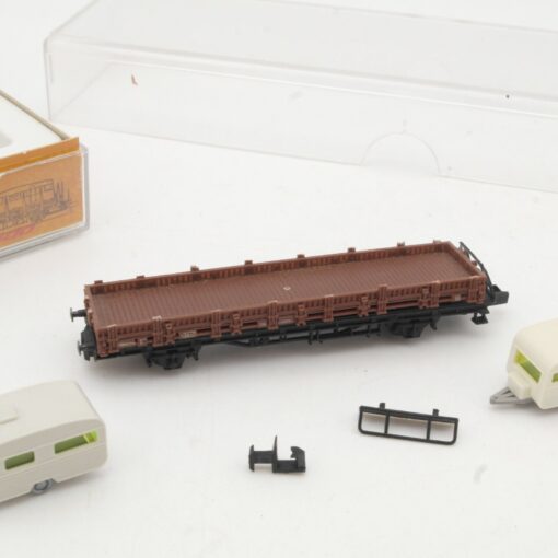 Arnold N 4472 Rungenwagen mit Wiking Wohnwagen, siehe Foto in OVP QR9982 – Bild 3