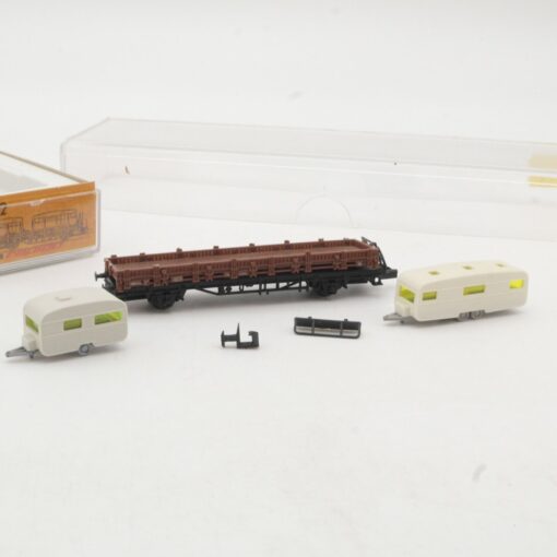 Arnold N 4472 Rungenwagen mit Wiking Wohnwagen, siehe Foto in OVP QR9982