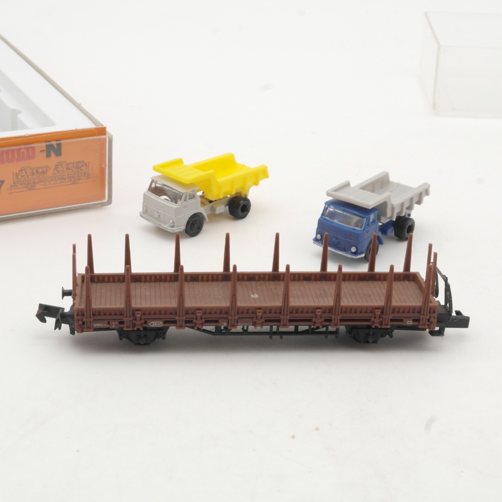 Arnold N 4477 Rungenwagen mit 2 Muldenkipper in OVP QR7960 – Bild 3