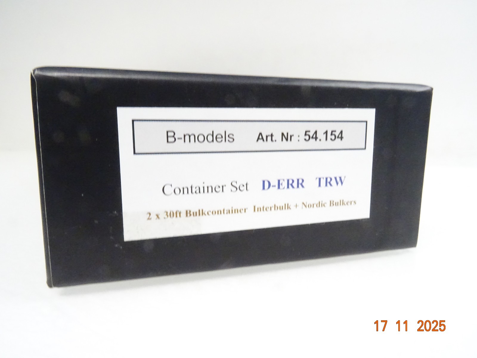 B-Models H0 54.154 Containertragwagen der D-ERR in OVP JL4517 – Bild 3