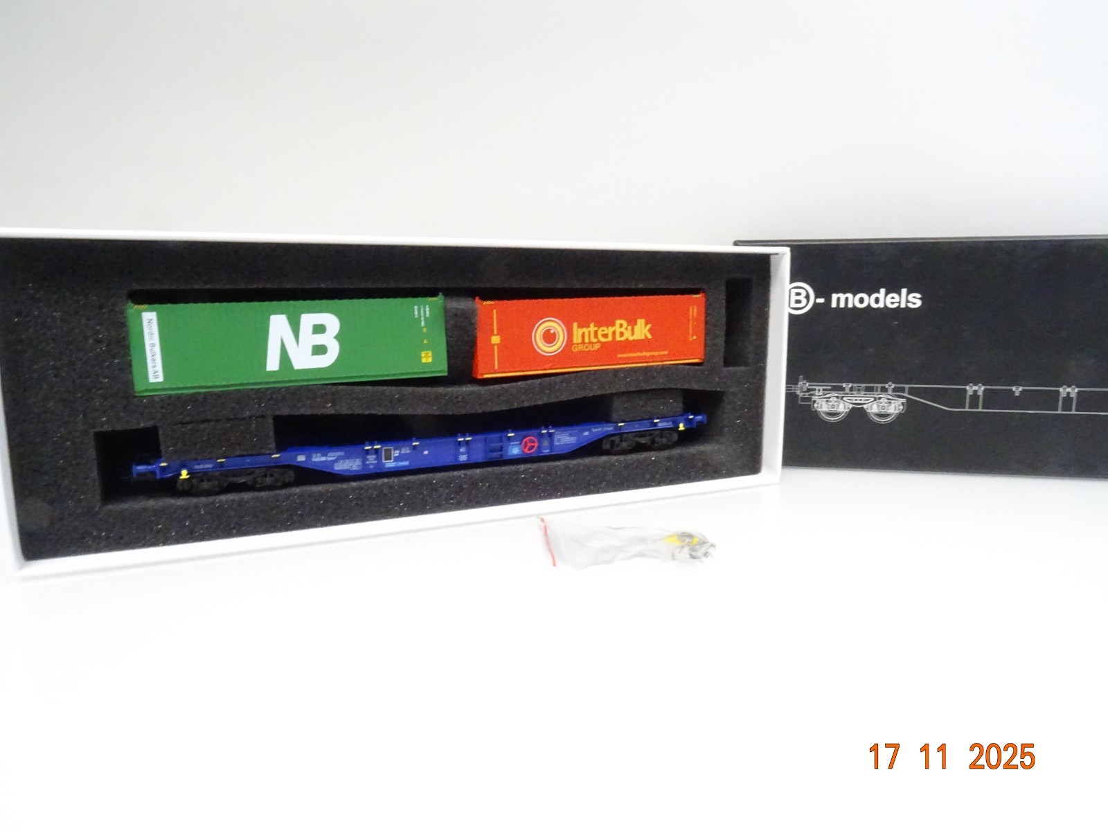 B-Models H0 54.154 Containertragwagen der D-ERR in OVP JL4517