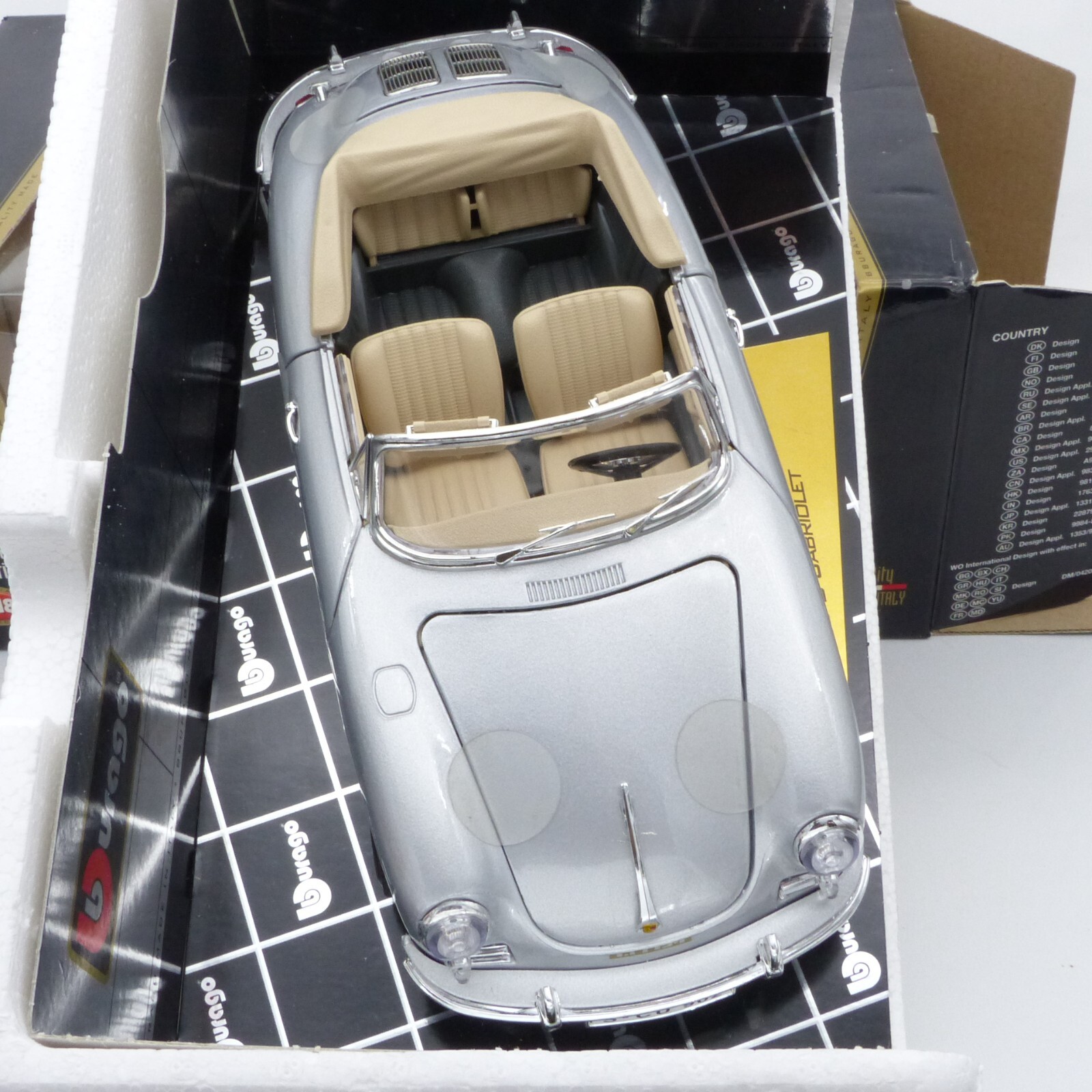 Bburago 1:18 Nr.: 3031 Porsche 356 B Cabriolet (1961) metallic, in OVP EX778 – Bild 3