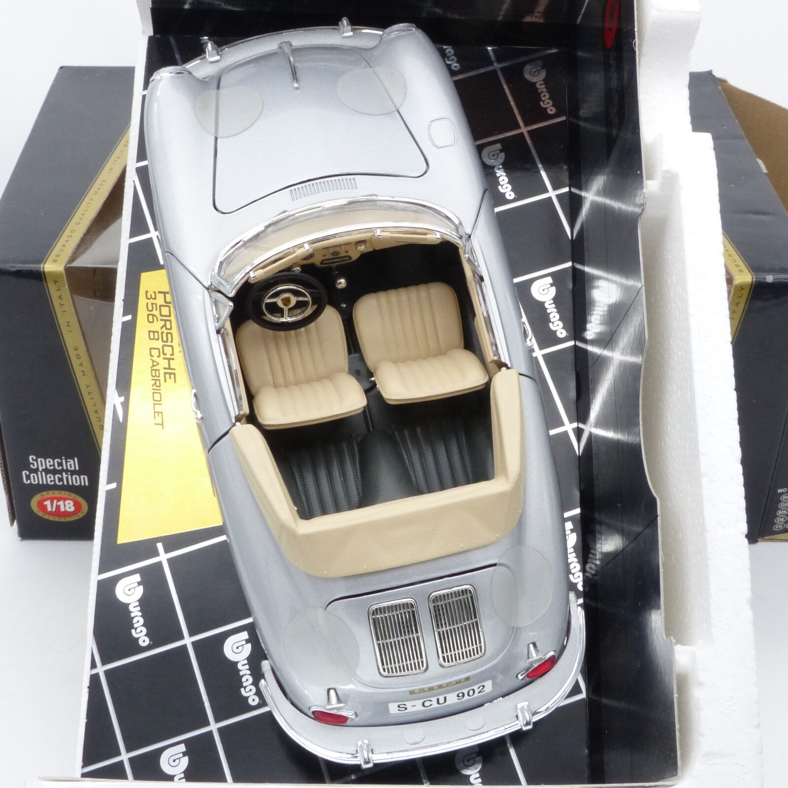 Bburago 1:18 Nr.: 3031 Porsche 356 B Cabriolet (1961) metallic, in OVP EX778 – Bild 4